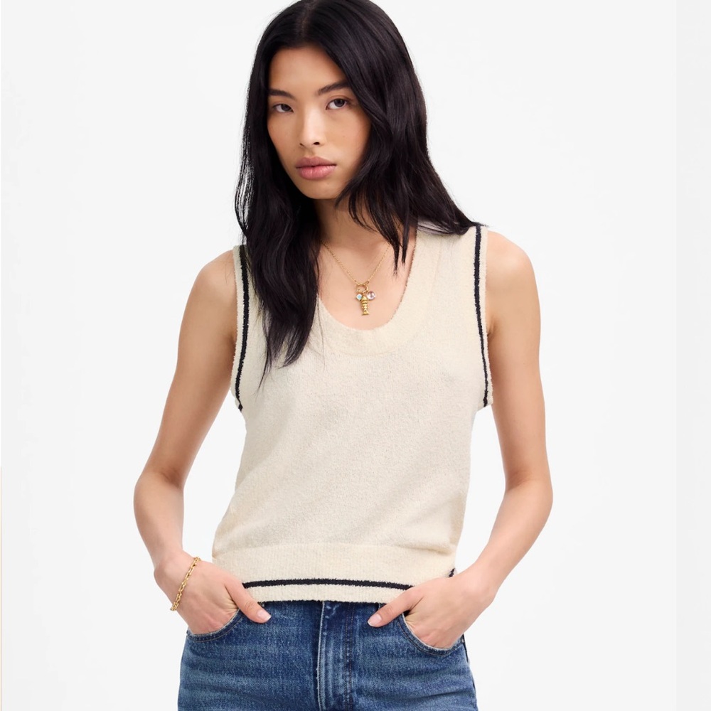 Madewell Women’s Boucle-Knit Sweater Tank EUC Size M